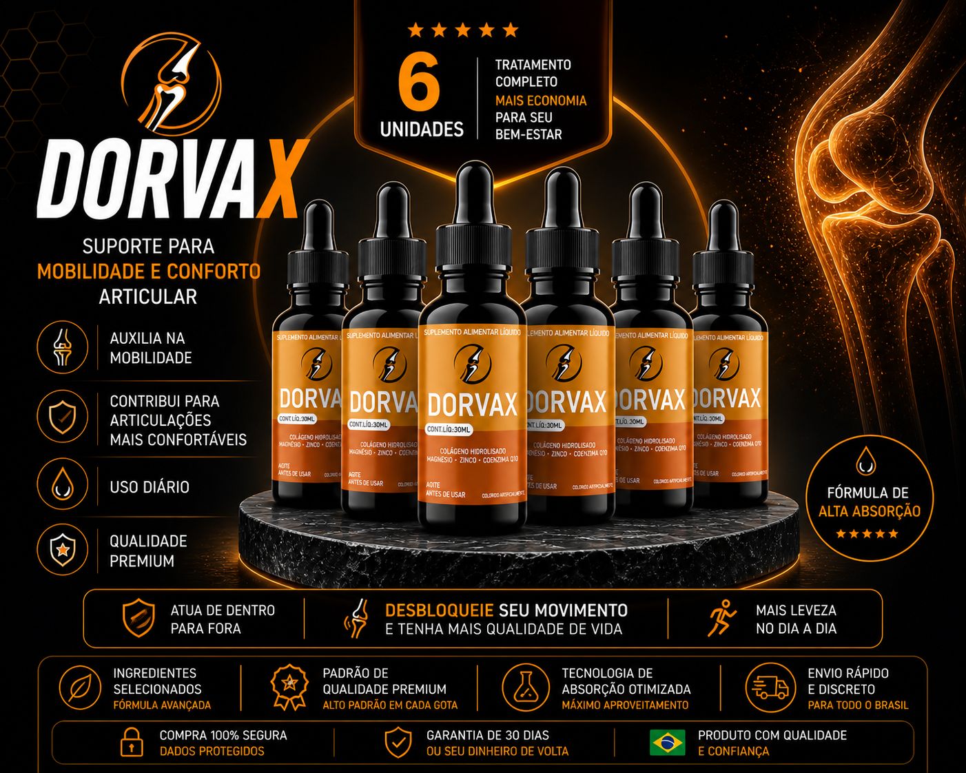 Dorvax — Kit com 6 unidades para tratamento completo