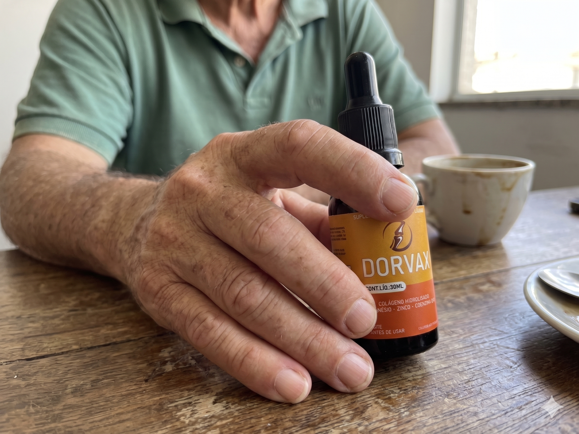 Cliente segurando o Dorvax